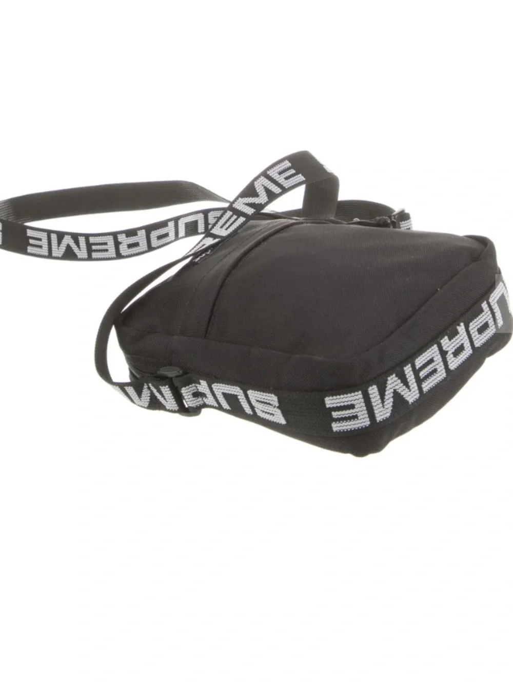 Supreme Black Logo Strap Shoulder Bag